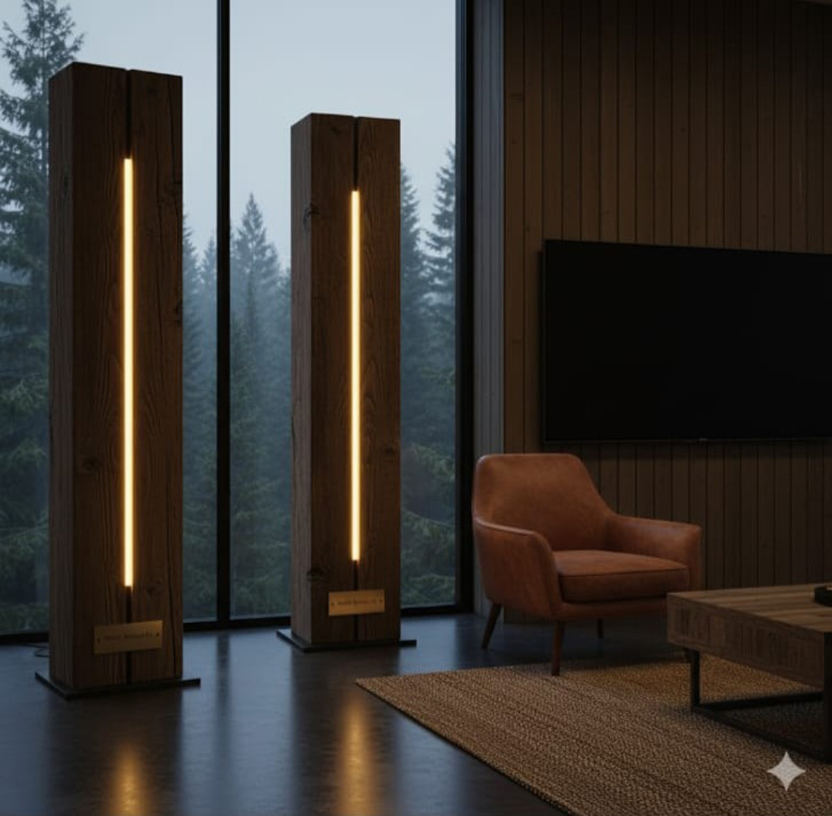 Vertical Solid Timber LED Light