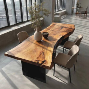Live-Edge Solid Wood Dining Table
