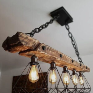 Rustic Timber Beam Pendant Light
