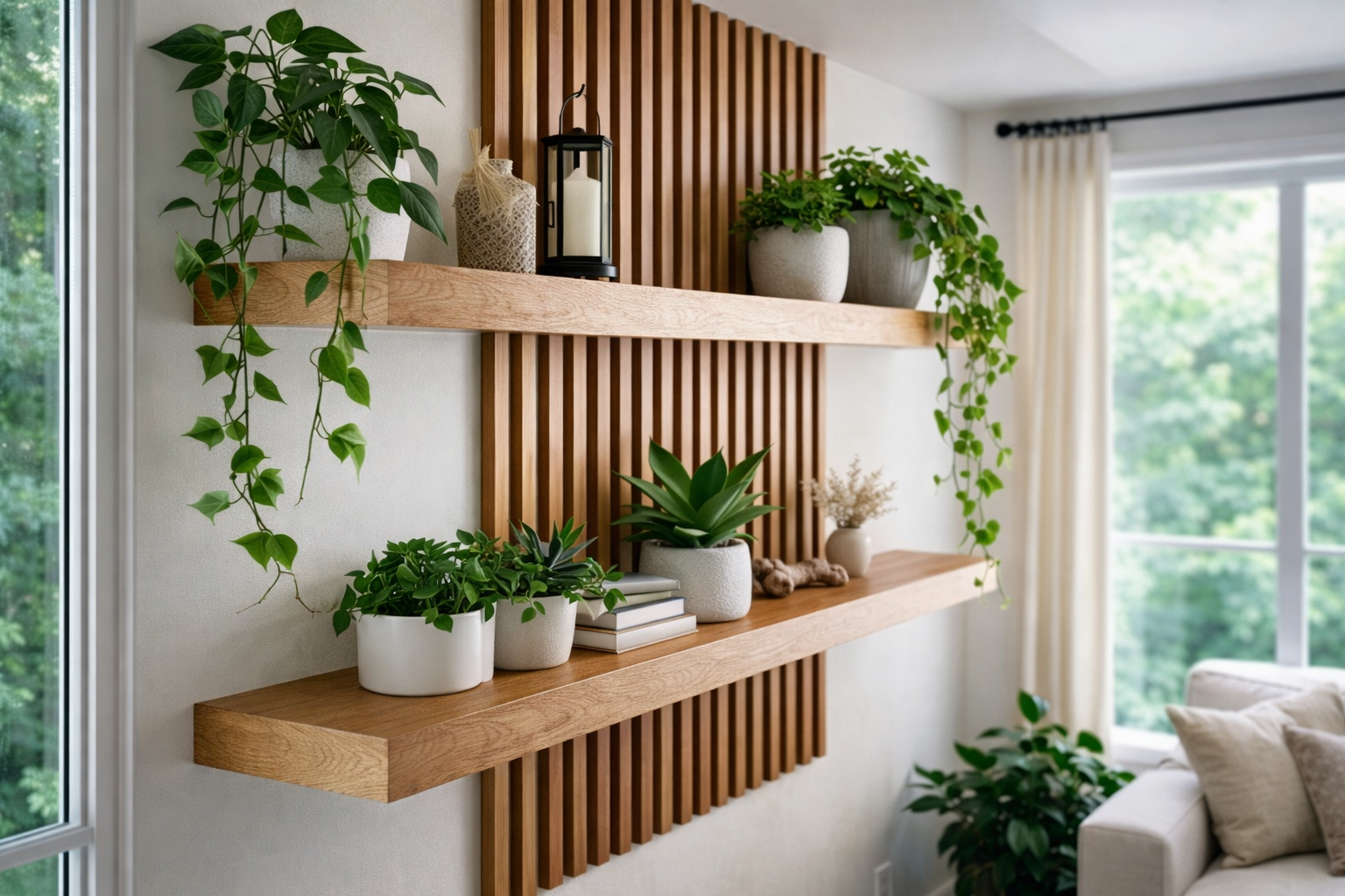 VerdeLine Slatted Wall Shelf